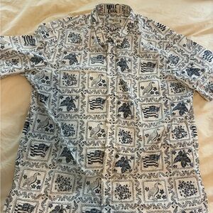 Reyn Spooner Navy and White Graphic Shirt